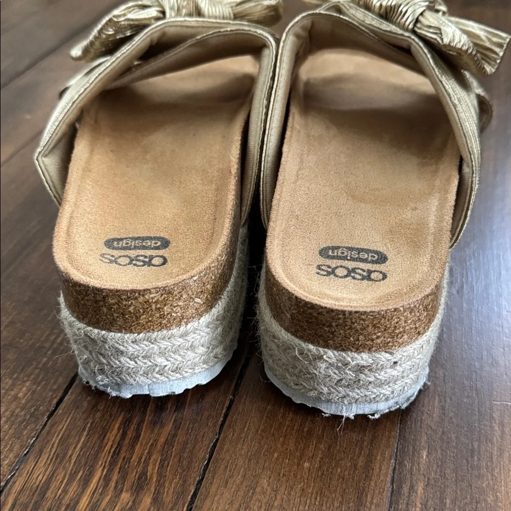 ASOS Gold Knotted Espadrille Platform Sandals - Women's